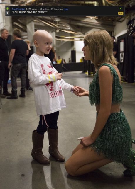 Taylor Swift meets a fan with cancer