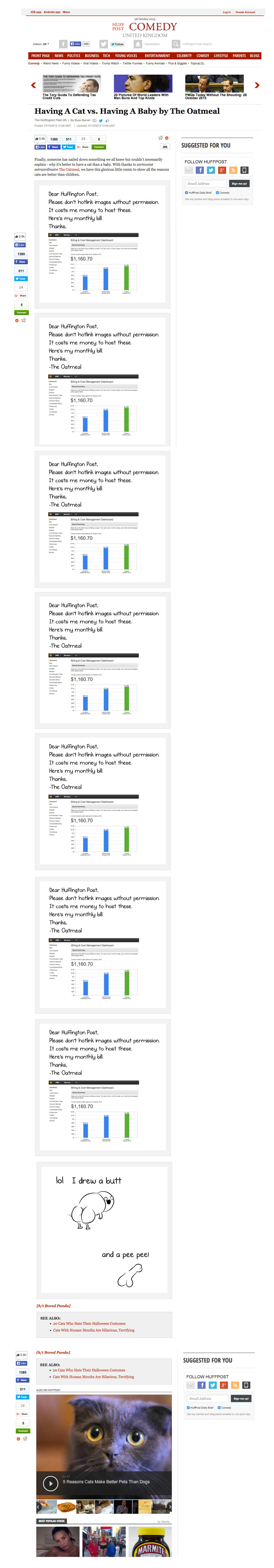 The Oatmeal trolled Huffpo UK yesterday when they got caught hotlinking