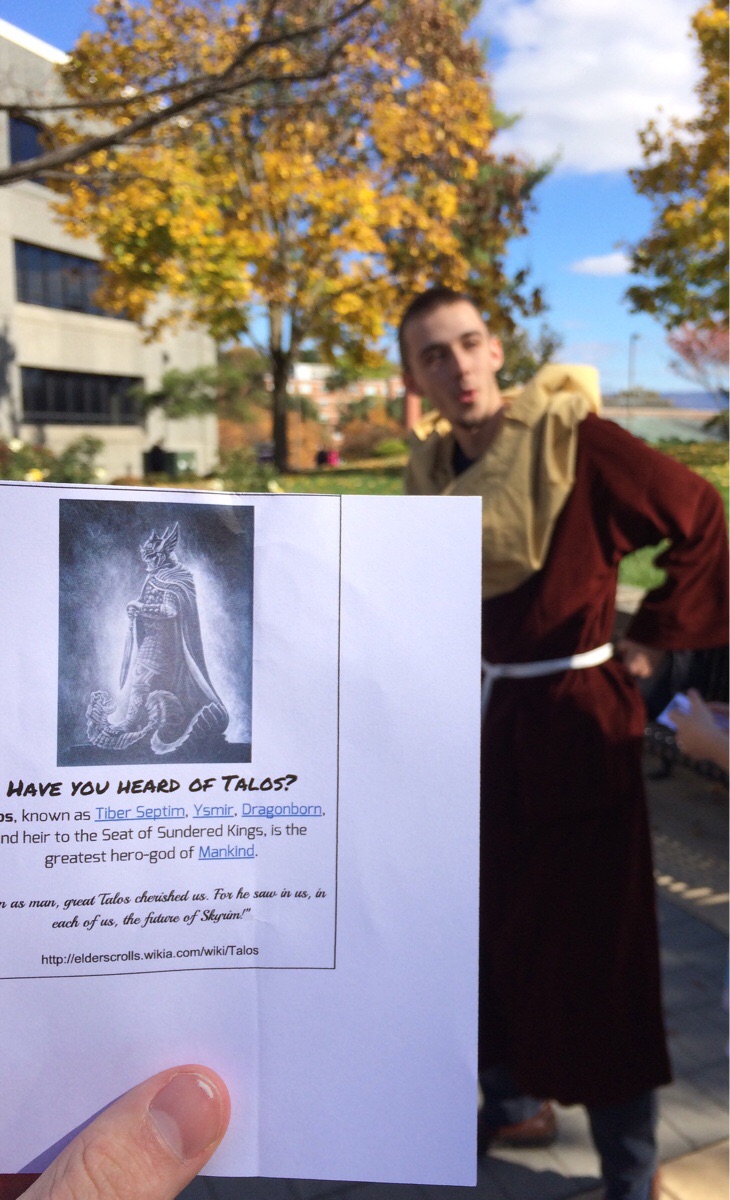 Had a Talos preacher on campus today