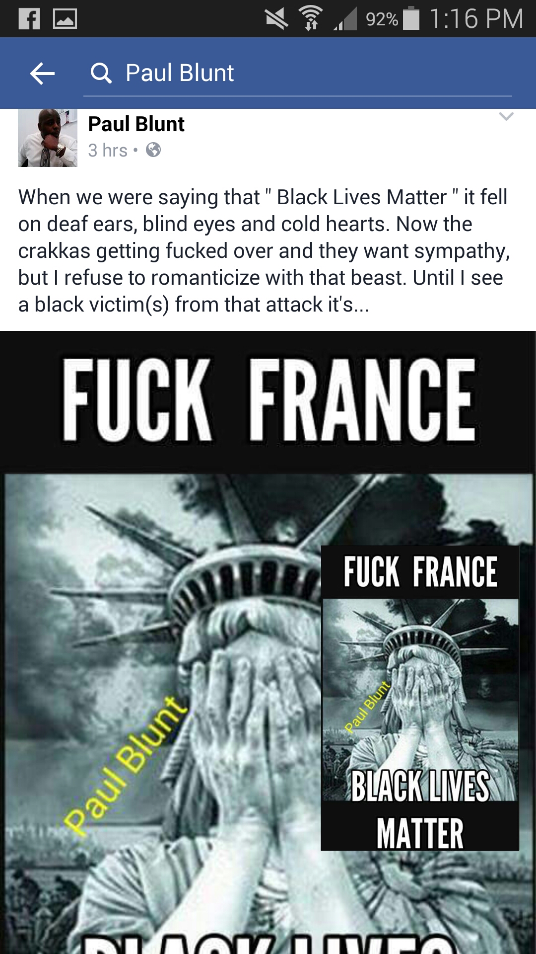 "*** France, black lives matter"