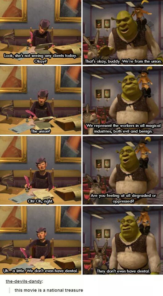 Shrek in a nutshell.