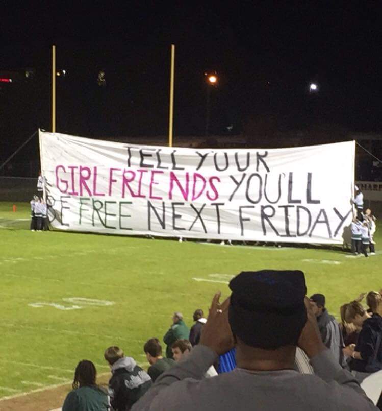 Local highschool with the best run out banner I've ever seen