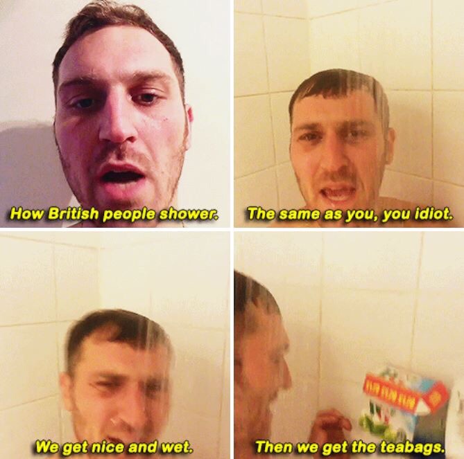 How British people shower.