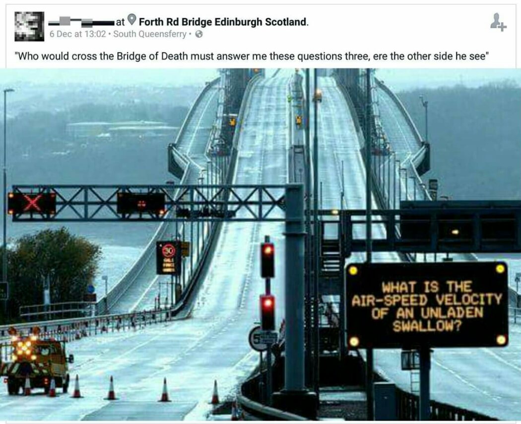 The Forth Road Bridge here in Scotland was recently closed due to structural damage