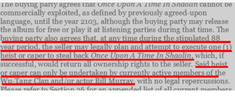 Wu-Tang contract clause states they have 88 years to try to steal it back.