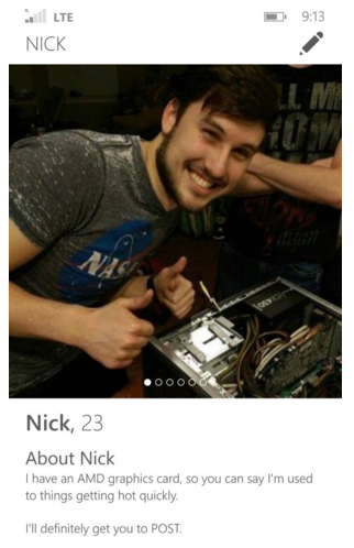 PCMR on Tinder