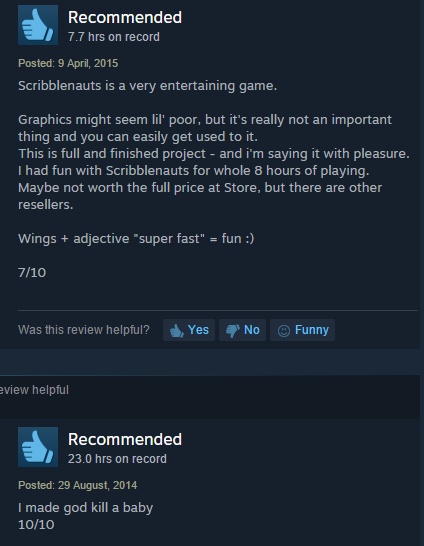The Two Types of Reviews on Steam