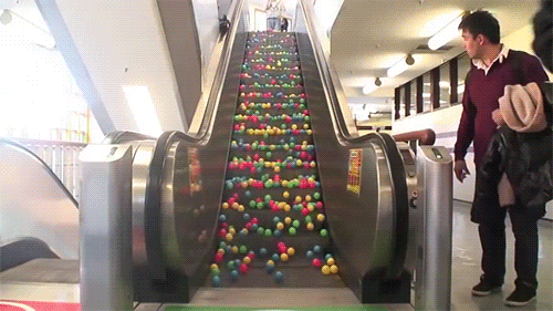 Escalator practical joke!