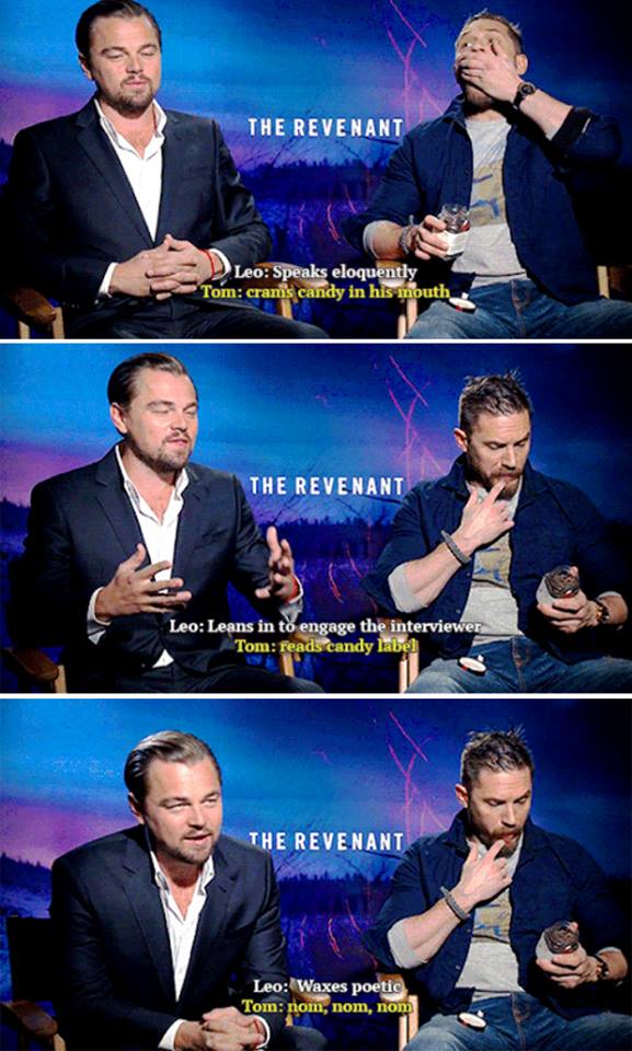 The difference between Leonardo DiCaprio and Tom Hardy...