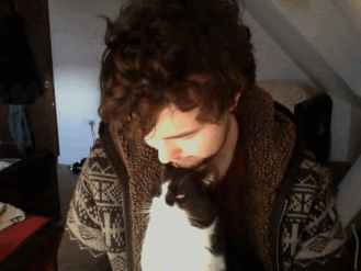 Cat kisses back