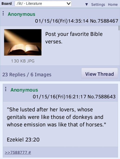 Anon quotes the Bible