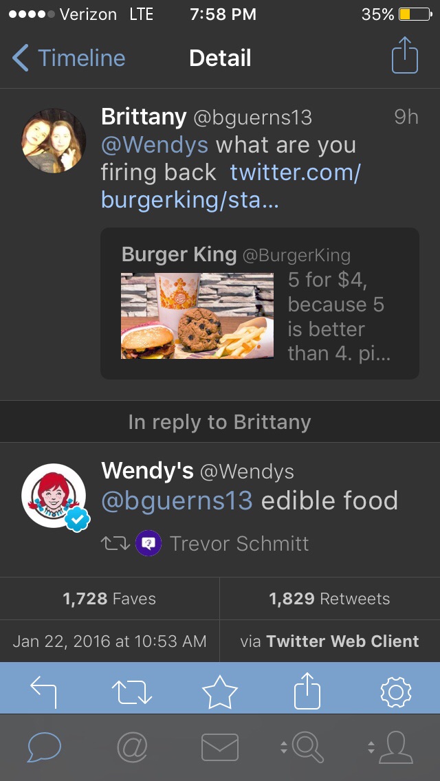 Wendy's is savage...