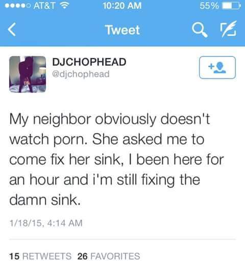 Might have to faucet on her