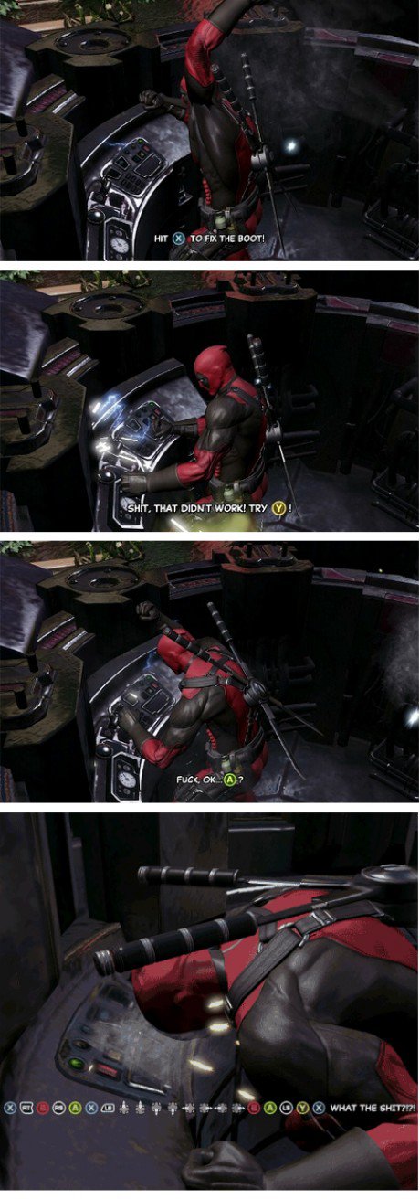 The more you try it, the more he smashes his head into the console