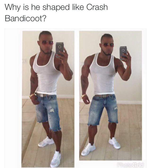 Why is he shaped like Crash Bandicoot?
