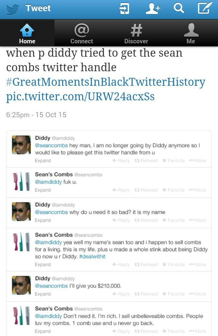 P Fiddy gets curved hard.