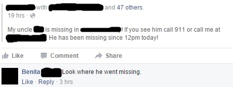 Benita leads an impassioned search party.