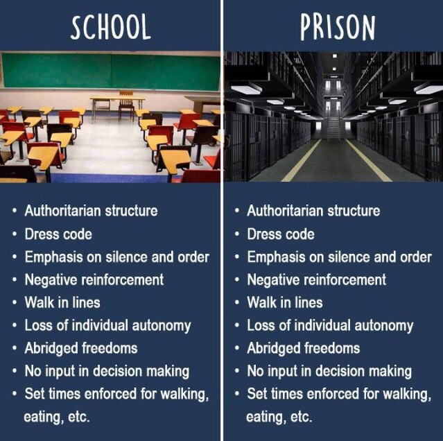 Literally no difference between school and jail