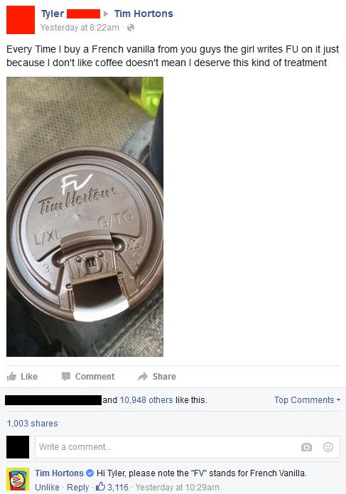 Tim Hortons sure is rude!