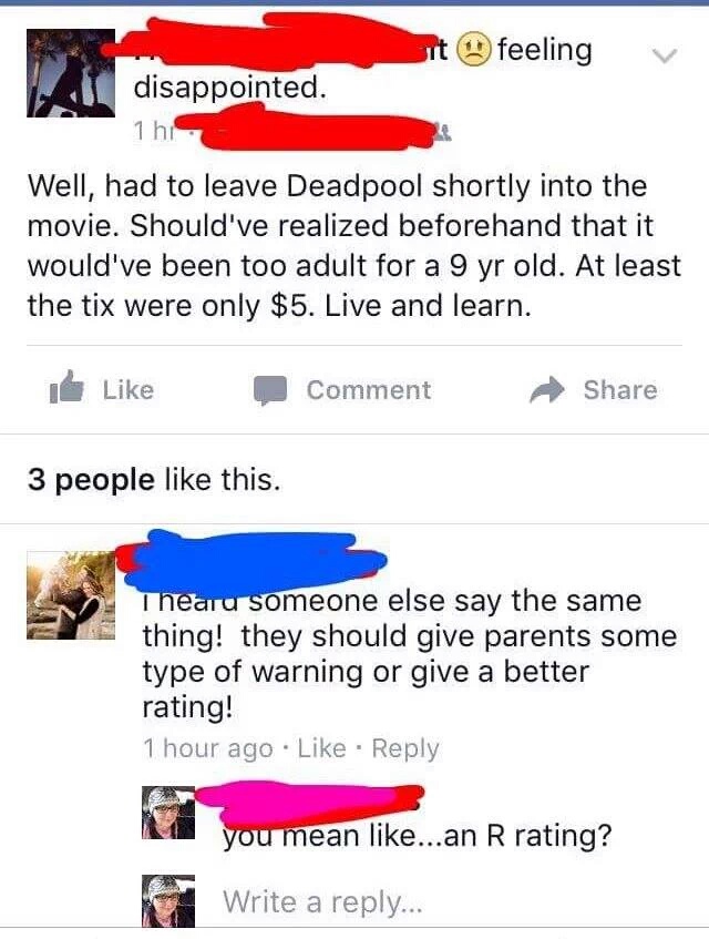 Great parenting guys!