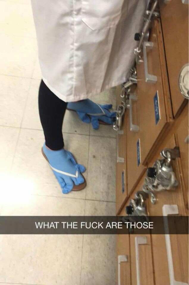 Someone in our lab forgot proper attire today.