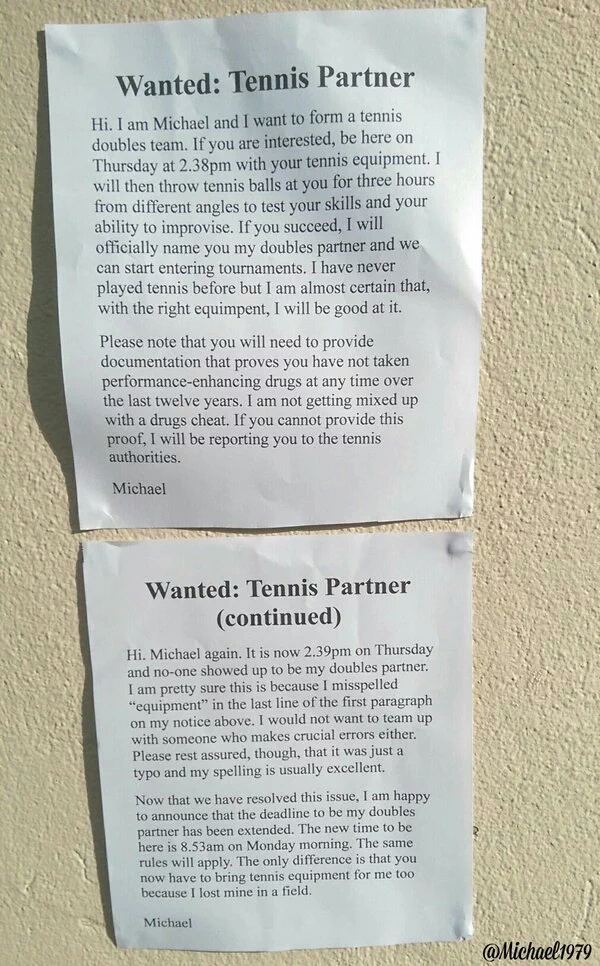 Wanted: Tennis Partner