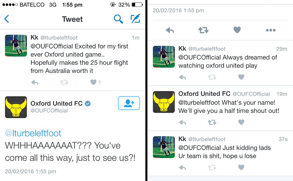 Australian excited about first ever Oxford United game