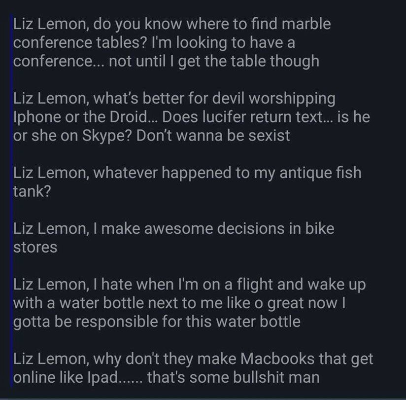 Put "Liz Lemon" before Kanye's tweets and try not to imagine Tracy Jordan