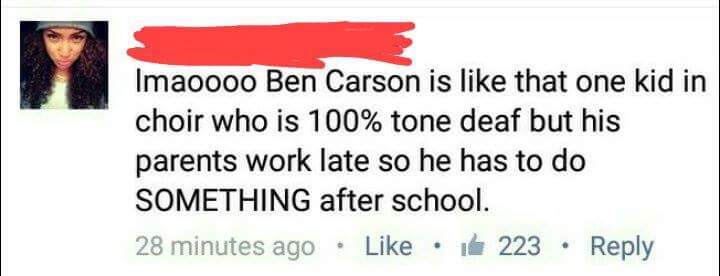 Tf Carson singing...? #notmypresident