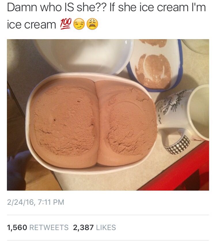 Damn girl. Ass too fat for that half gallon tub.