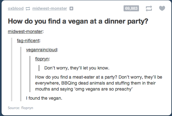 How do you find a vegan on tumblr?