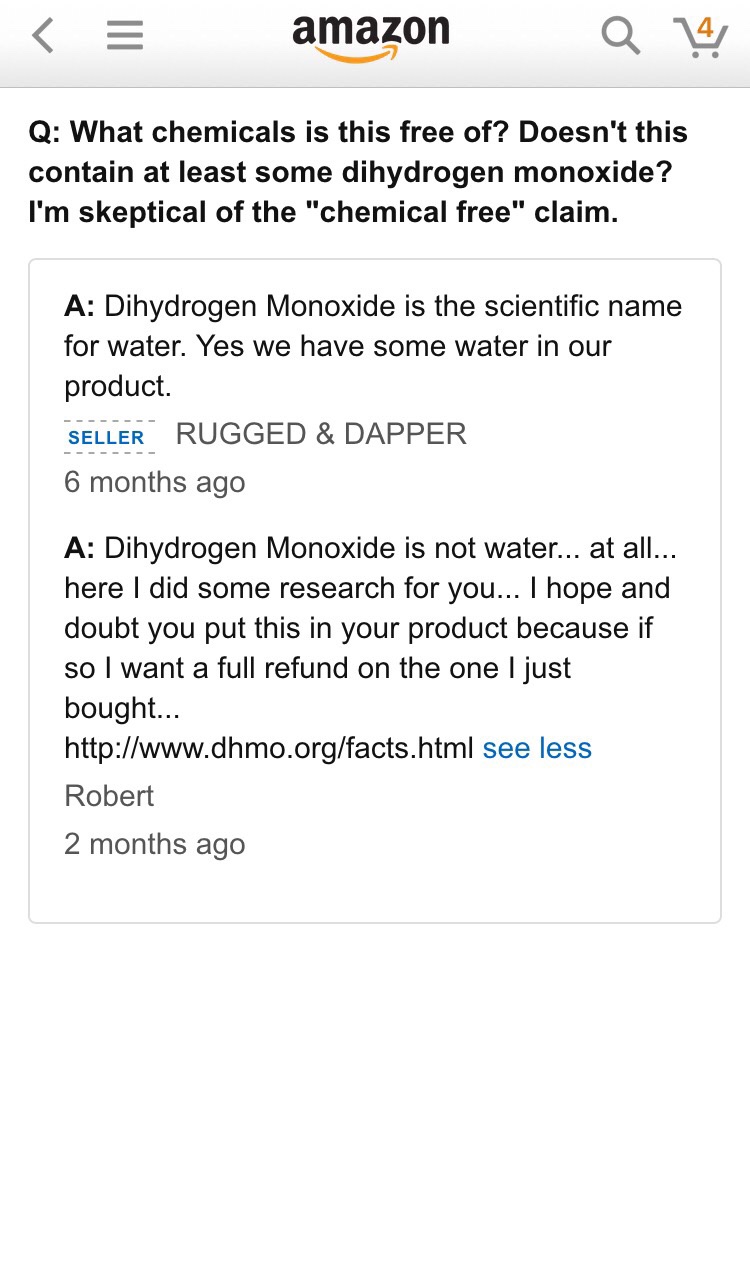 Skeptical chemist reviewing an Amazon lotion