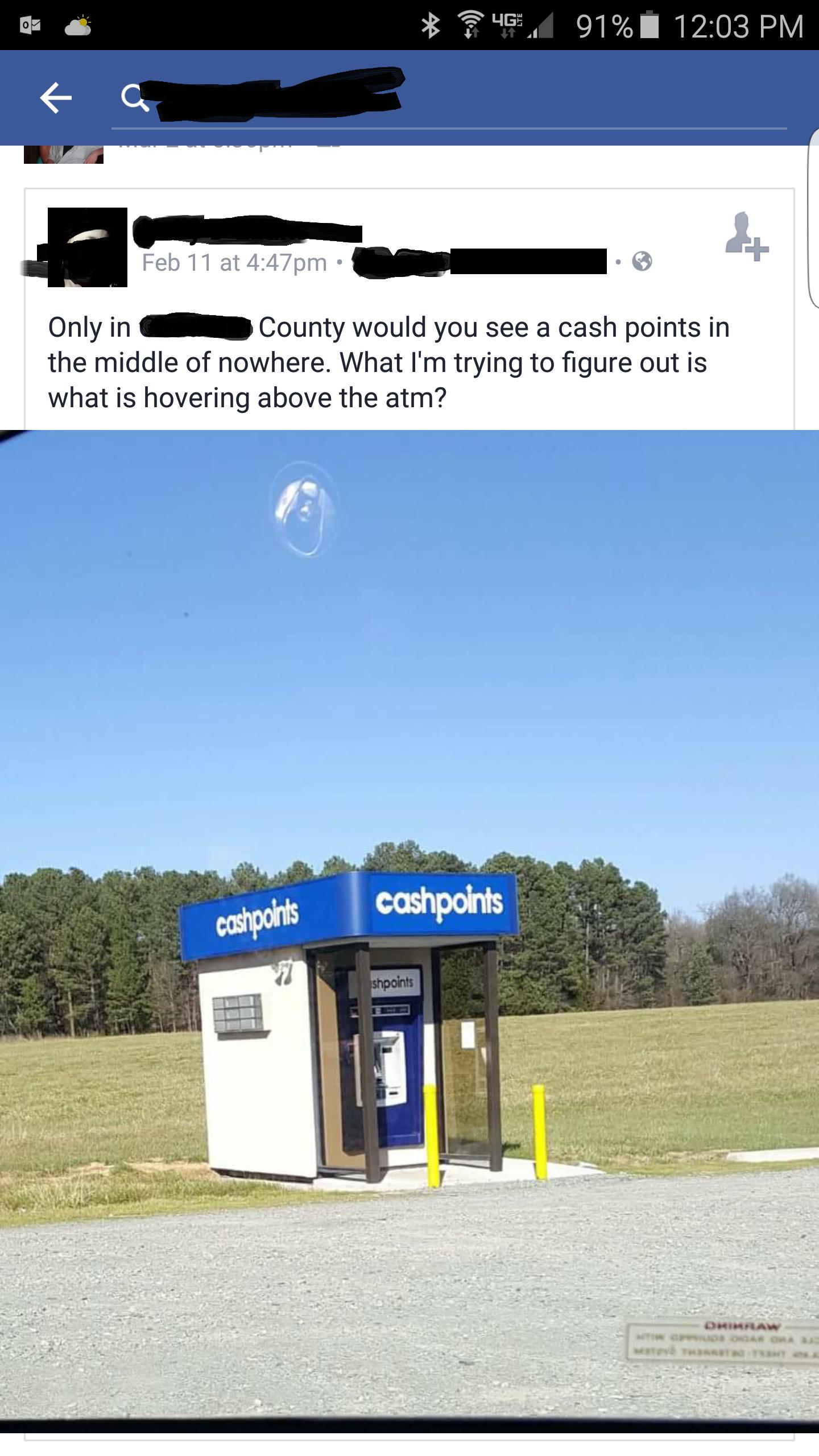 What's that hovering above the ATM?