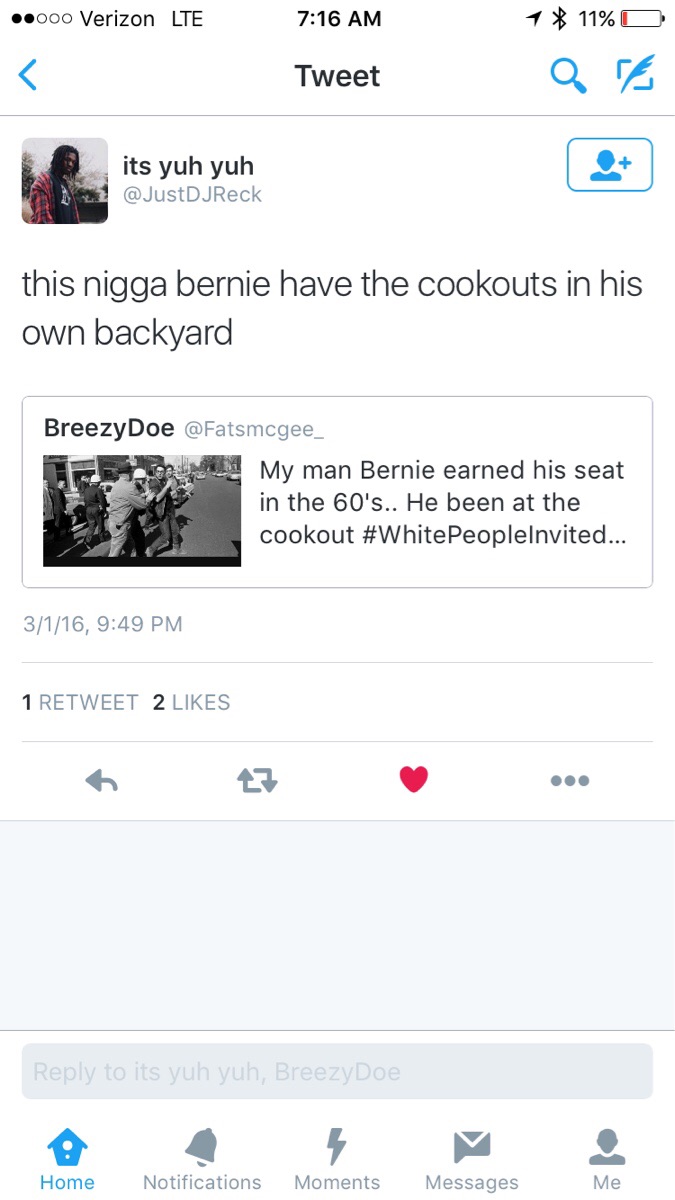 Twitter search: "This nigga Bernie"