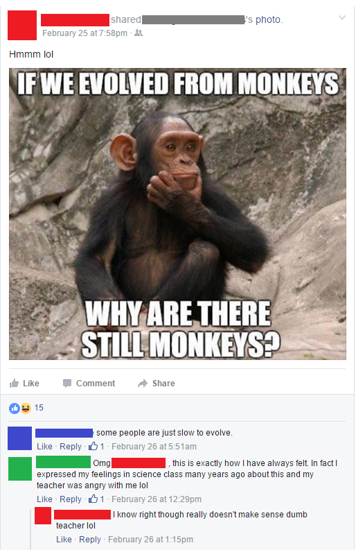 We haven't evolved past this misunderstanding of evolution