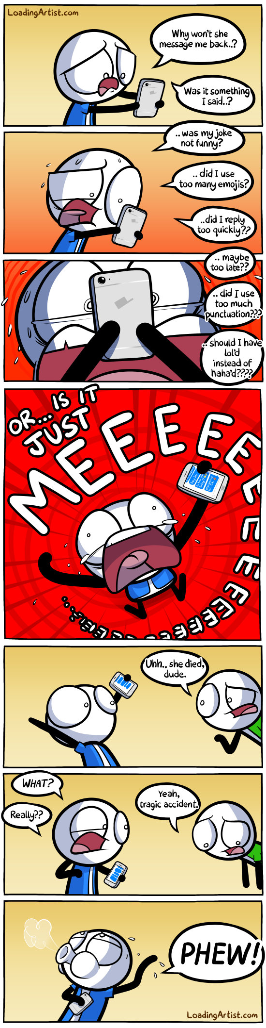 "Why won't she message me back..?"