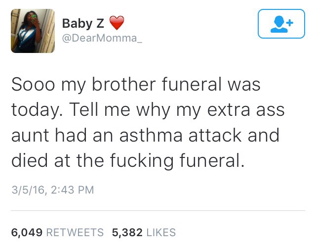 Aunty always gotta go and one up everyone