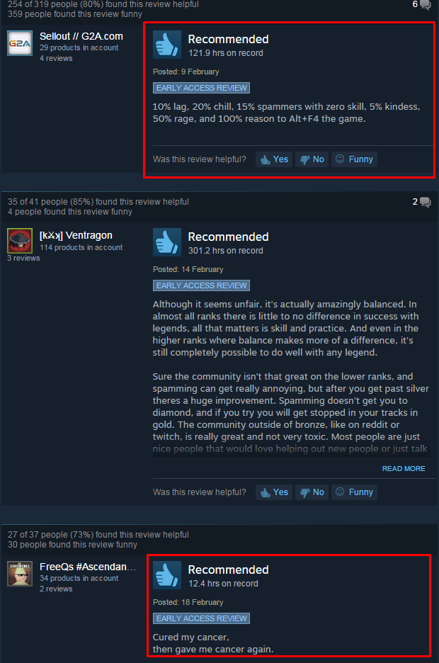 And these are the positive reviews...
