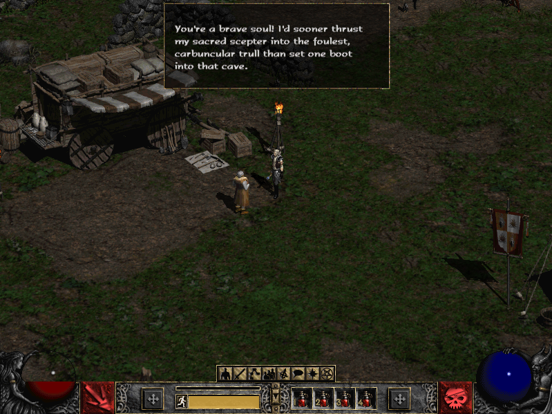 Caught this for the first time while replaying Diablo II.