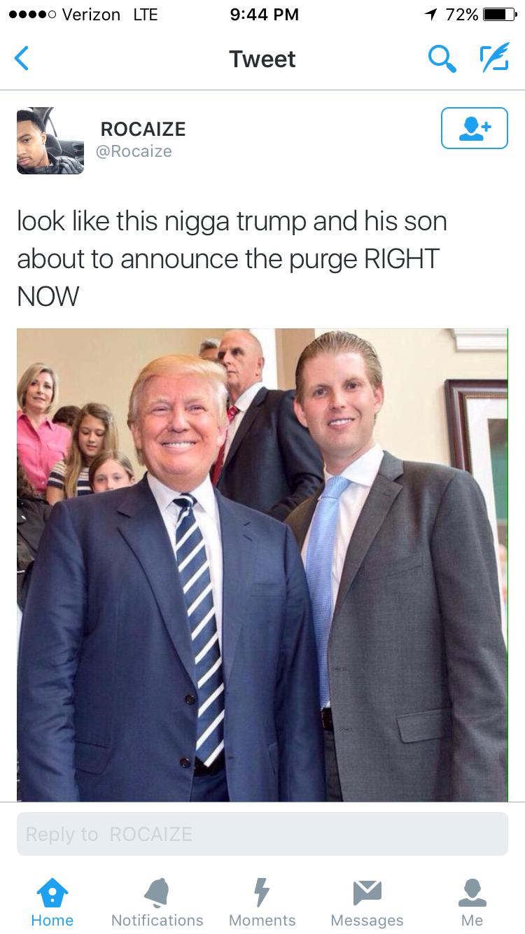 Twitter search: This nigga Trump