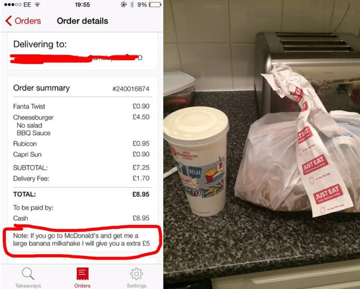 When the delivery driver goes the extra mile