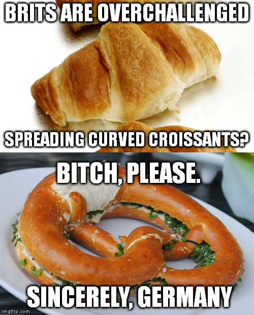 So, Tesco is only selling straight croissants in the UK now ...
