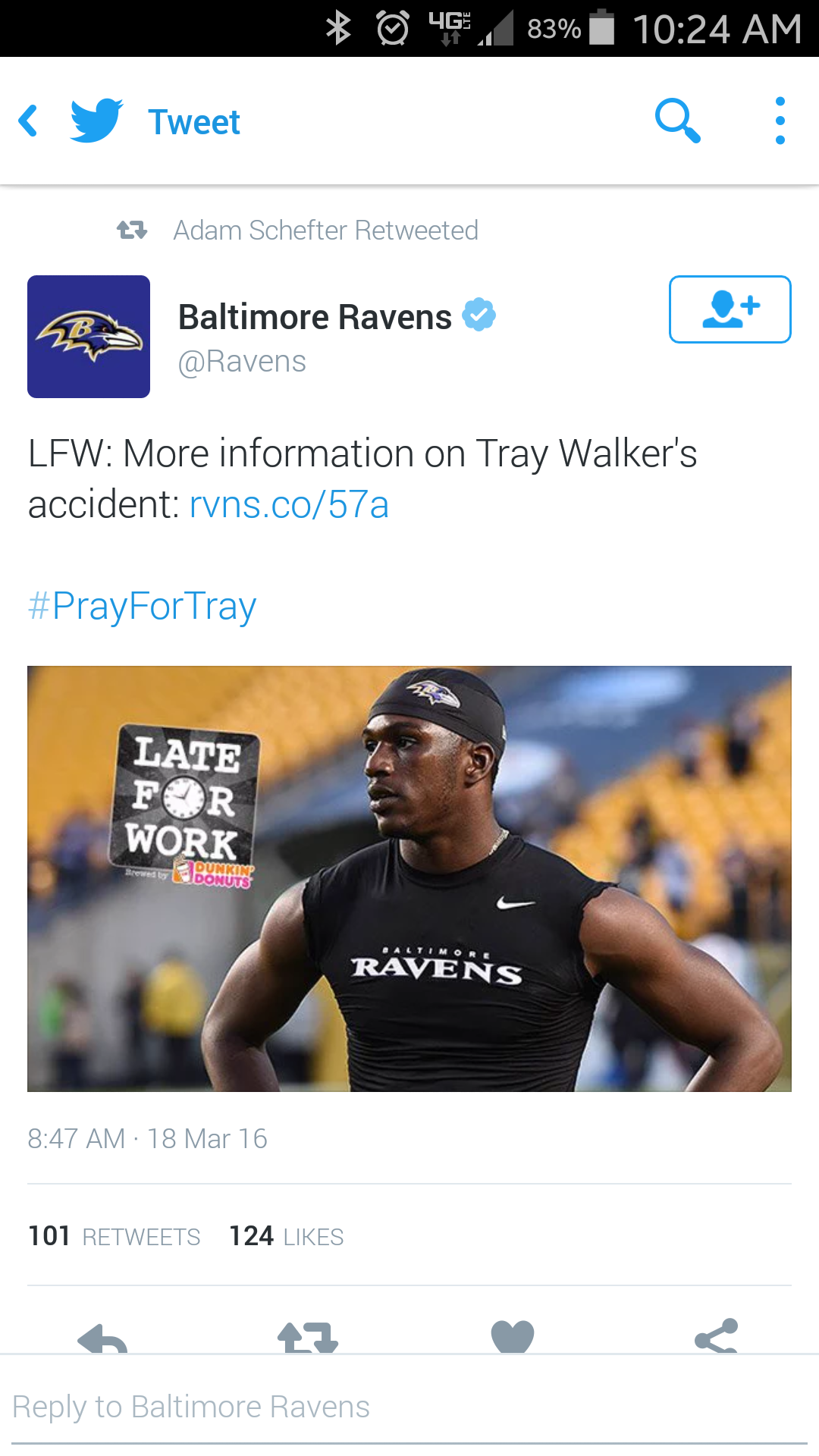 NFL player is in critical condition after an accident, perfect time for a donut ad.