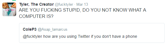 Tyler The Creator doesn't have a phone