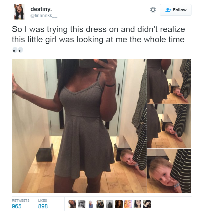 Trying to get a peak under that dress
