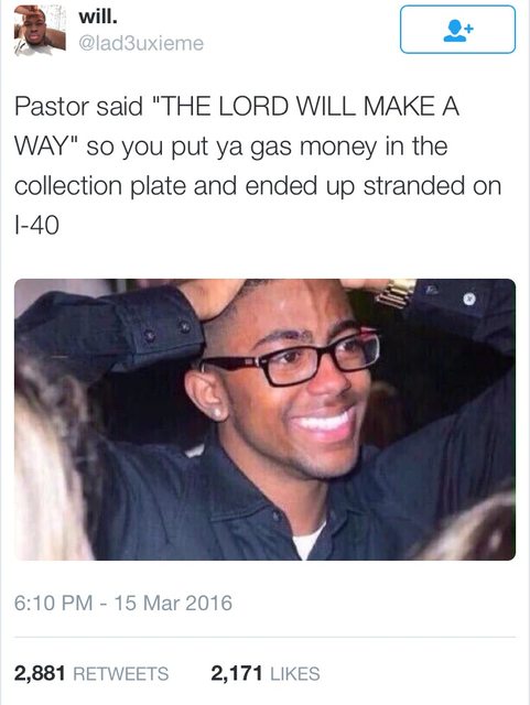 Jesus took the wheel and the gas money too