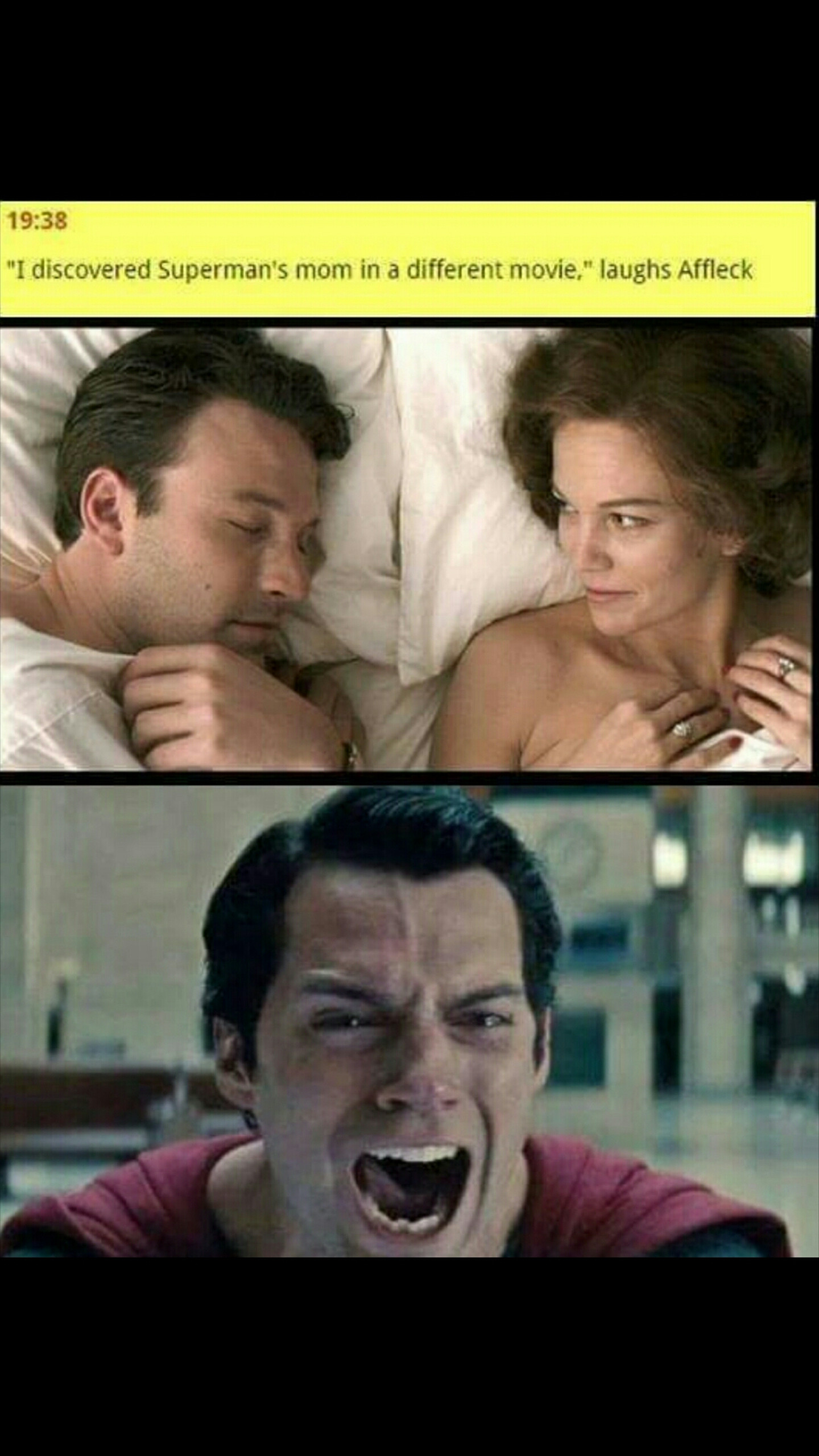 Batman and Superman's mom. Now we know what the fight was about.