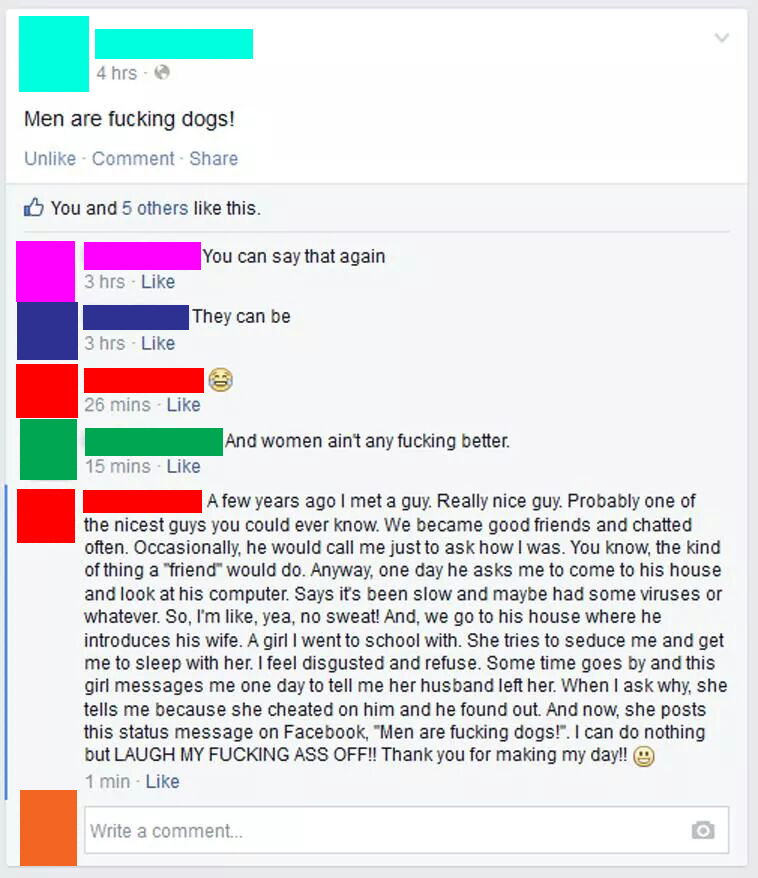 Men are f#@#$#@ dogs