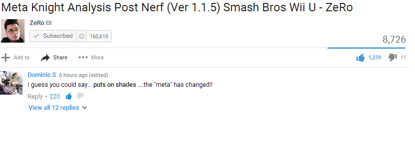 As a metaknight main in ssb4 this saddens me, but the comment made it better