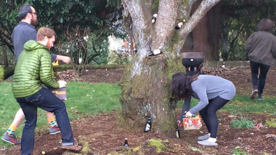 After their egg hunt, the kids hid beer for the grownups to find.